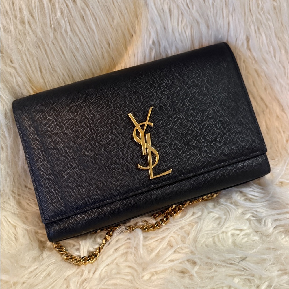 Yves Saint Laurent Black Leather Clutch - Picture 2 of 8